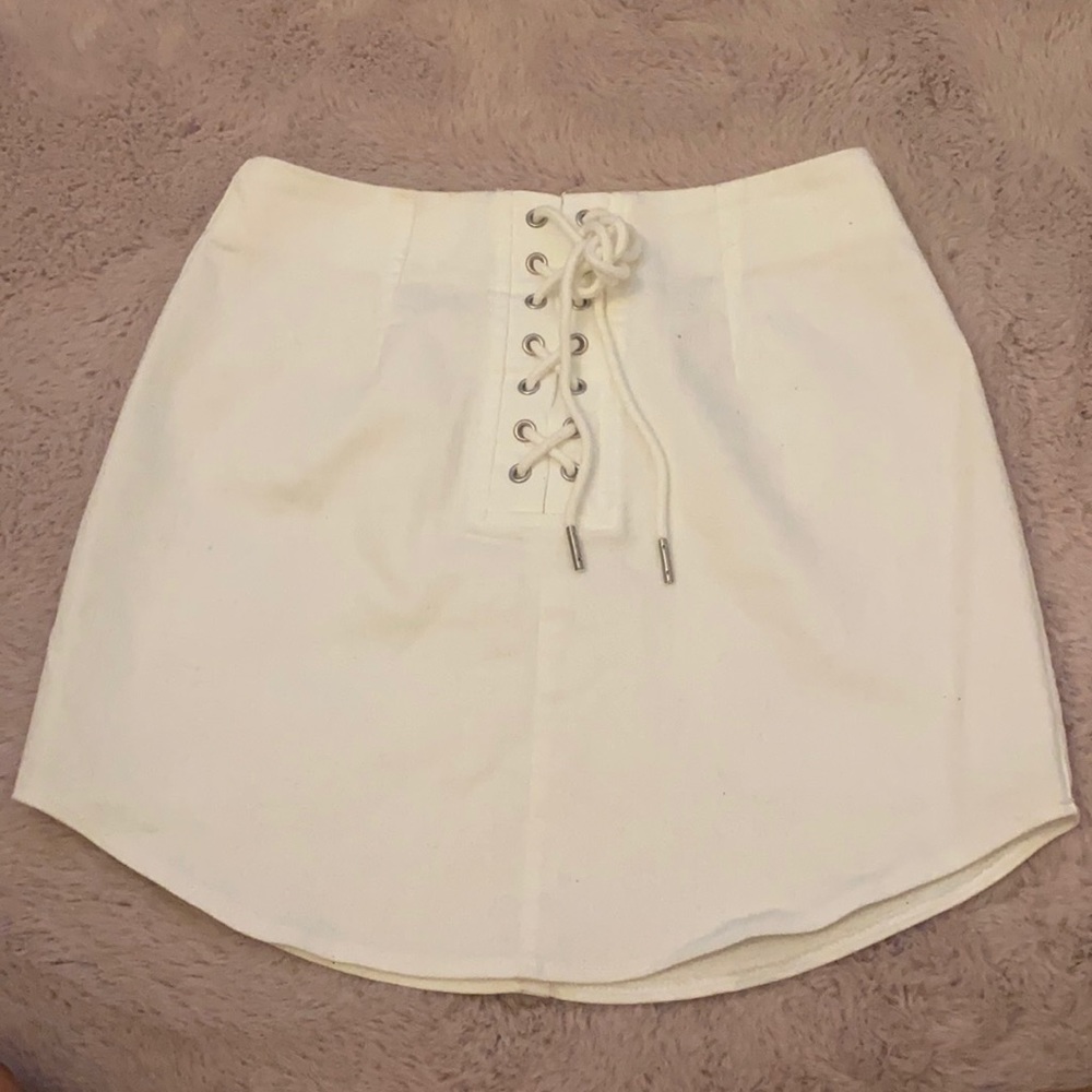 a white skirt